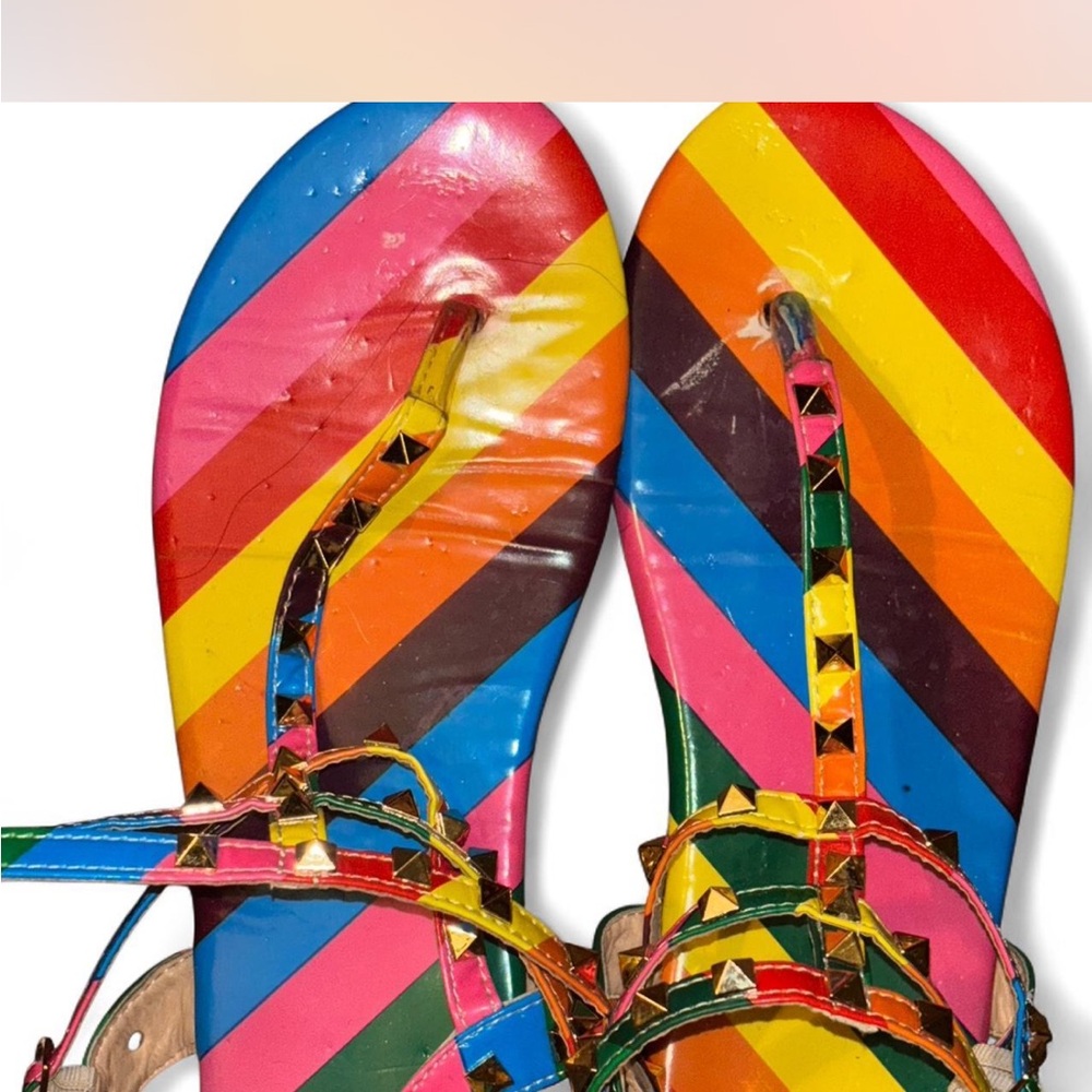 Colorful Striped Sandals - Picture 3 of 7